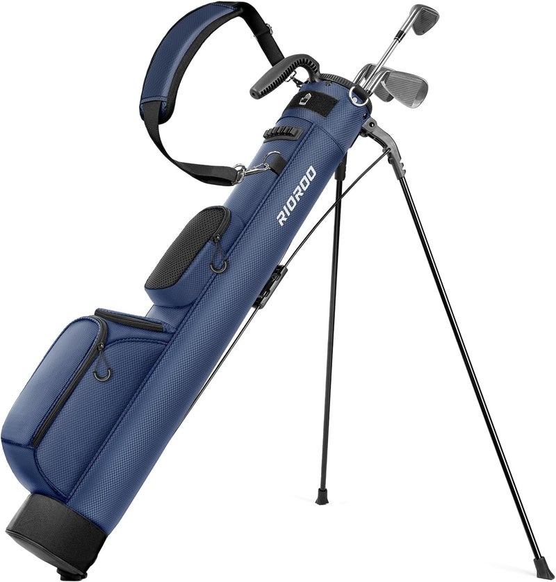 RIOROO Golf Stand Bag, Lightweight Par 3 Golf Bag Holds Up to 7 Clubs with Two Way Dividers Cooler Pocket Shoulder Strap and Multiple Storage Pockets for Men and Women - Image 1